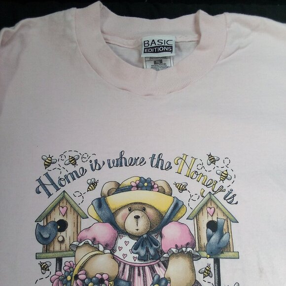 Vintage Air Waves Teddy Bear Home Is Where The Honey Is T-Shirt - Picture 3 of 8